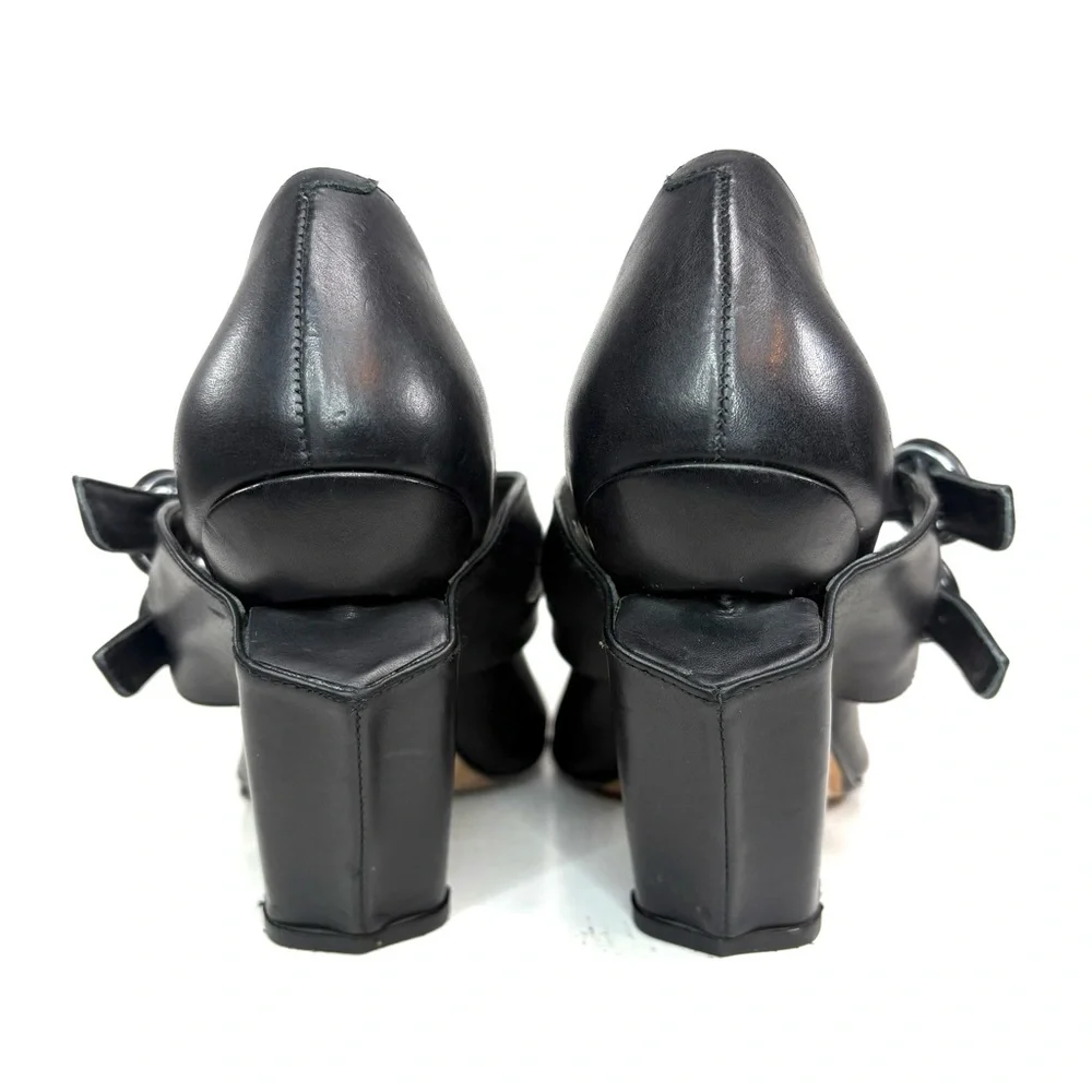 Audley London x Anthropologie Black Leather Geometric Pumps | 38.5 - Picture 6 of 11